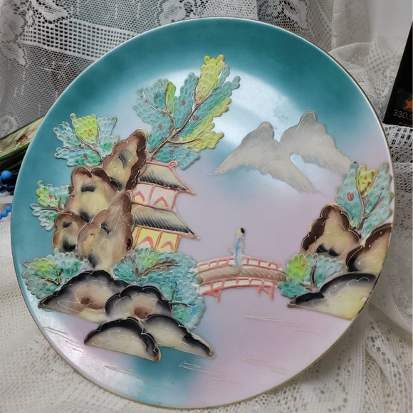 Shafford Japan Moriage Plate, Beautiful Scene - Picture 8 of 10